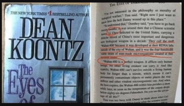 THE MYSTERY OF THE 1996 PROPHECY OF AMERICAN WRITER DEAN KOONTZ ON THE WUHAN 400 BIOLOGICAL WEAPON VIRUS